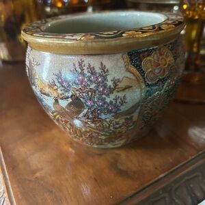 Vintage Satsuma Flower Pot